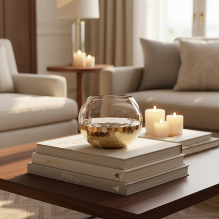 Honeycomb Glass Vase Transparent European Style Countertop Vase