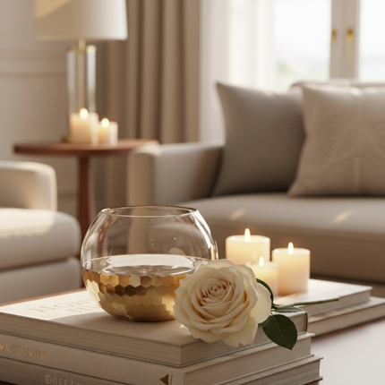 Honeycomb Glass Vase Transparent European Style Countertop Vase