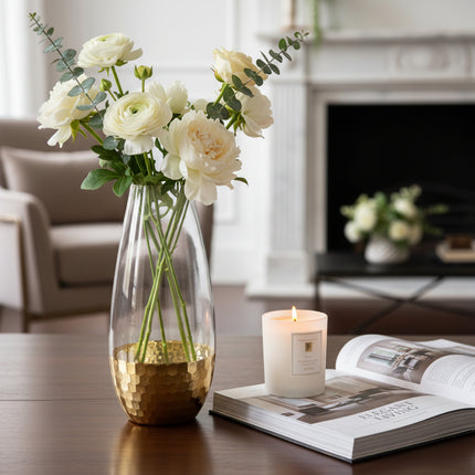 Honeycomb Glass Vase Transparent European Style Countertop Vase