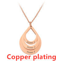 Peekaboo Studio Personalized Stainless Steel Water Droplet Pendant Nec