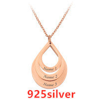 Peekaboo Studio Personalized Stainless Steel Water Droplet Pendant Nec