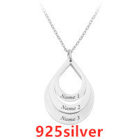 Peekaboo Studio Personalized Stainless Steel Water Droplet Pendant Nec