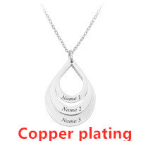 Peekaboo Studio Personalized Stainless Steel Water Droplet Pendant Nec