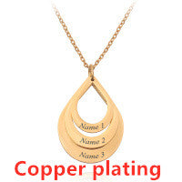 Peekaboo Studio Personalized Stainless Steel Water Droplet Pendant Nec