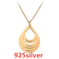 Peekaboo Studio Personalized Stainless Steel Water Droplet Pendant Nec