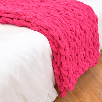 Peekaboo Studio Handmade Chenille Knitted Sofa Cover Blanket, Soft & C