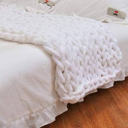 Peekaboo Studio Handmade Chenille Knitted Sofa Cover Blanket, Soft & C