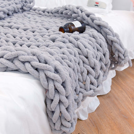 Peekaboo Studio Handmade Chenille Knitted Sofa Cover Blanket, Soft & C