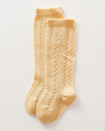 Knee High Cotton Socks for Girls - Adorable Knitted Princess Design for Toddlers and Infants