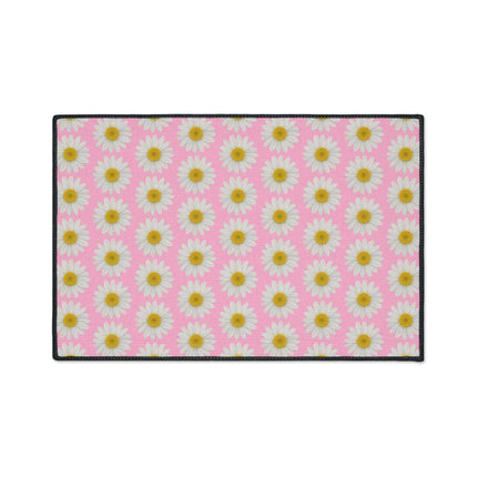 Chic Pink Daisy Non-Slip Welcome Mat - Maison d'Elite Luxe Series