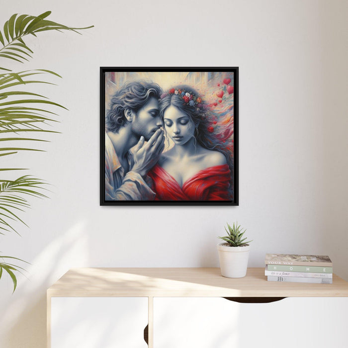 Whispering Valentine Matte Black Pinewood Canvas Print