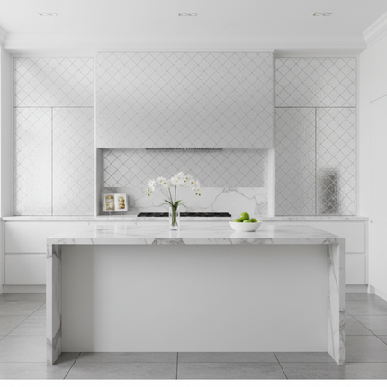 Oil And Moisture Proof Kitchen Cabinet Wallpaper Sticker Diagonal Plaid PVC
