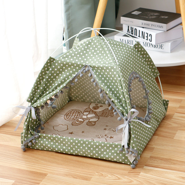 Peekaboo Studio Cat Tent - Enclosed Pet Bed with Cozy Design & Easy Se