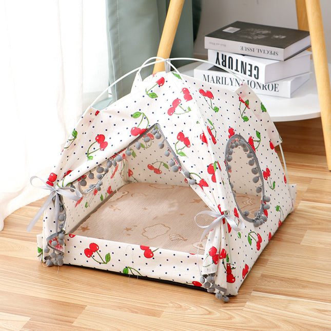 Peekaboo Studio Cat Tent - Enclosed Pet Bed with Cozy Design & Easy Se