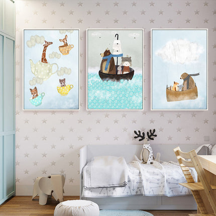 Nordic Mysterious Forest Cartoon Animal Bear Elephant Decorative Paint