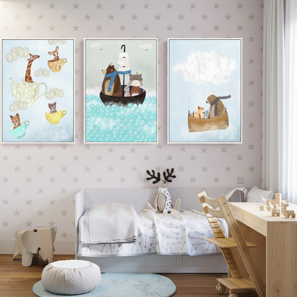 Nordic Mysterious Forest Cartoon Animal Bear Elephant Decorative Paint
