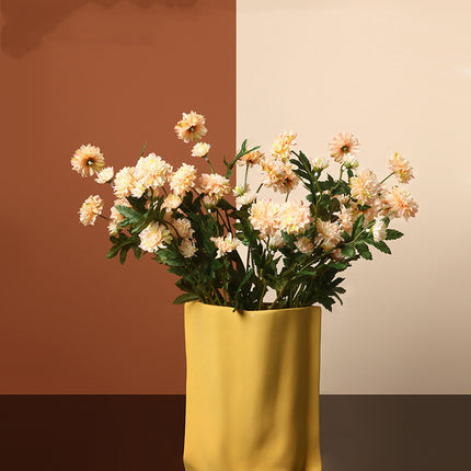 Electroplated Silver Ceramic Vase For Dried Flowers And Floral Decor