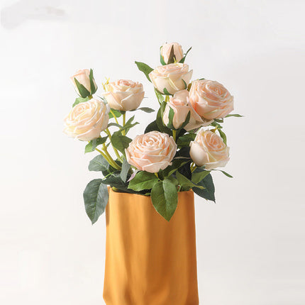 Electroplated Silver Ceramic Vase For Dried Flowers And Floral Decor