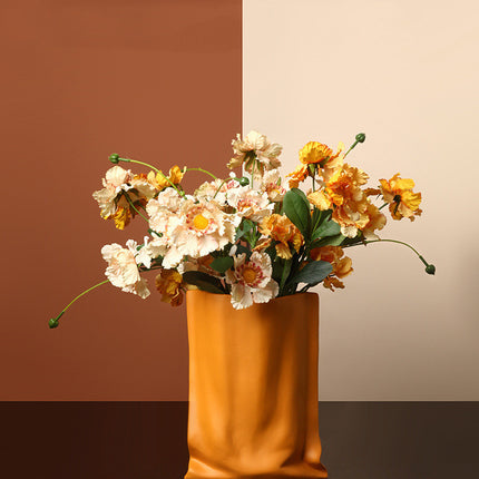 Electroplated Silver Ceramic Vase For Dried Flowers And Floral Decor