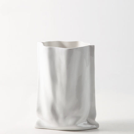 Electroplated Silver Ceramic Vase For Dried Flowers And Floral Decor