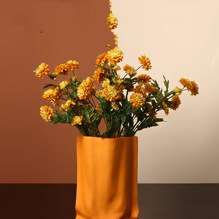 Electroplated Silver Ceramic Vase For Dried Flowers And Floral Decor