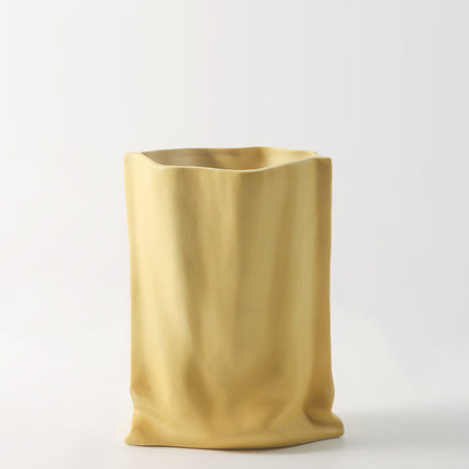 Electroplated Silver Ceramic Vase For Dried Flowers And Floral Decor