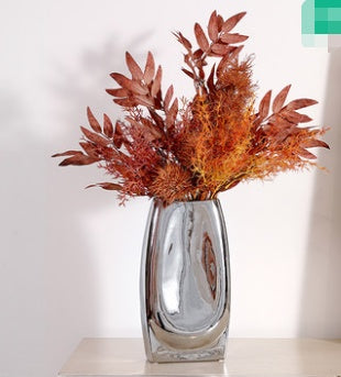Ceramic Nordic Style Vase Large Silver Floral Decor For Home