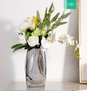 Ceramic Nordic Style Vase Large Silver Floral Decor For Home
