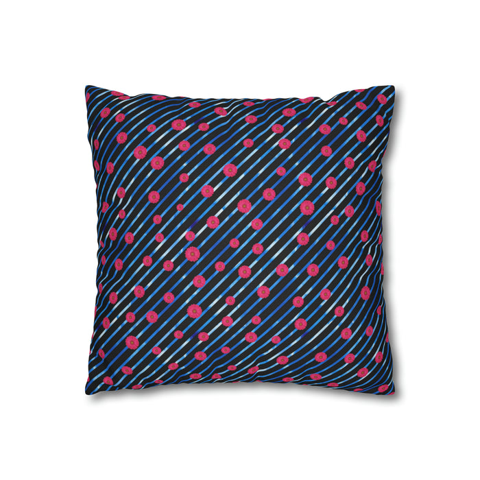 Pink daisies spring floral throw pillow cover