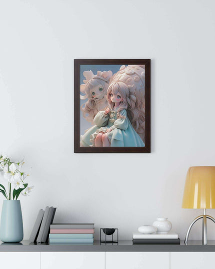 Sustainable Fantasy Anime 3D Girls Vertical Wall Art - Premium Framed Poster Decor