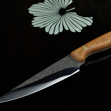 Ice Crack Fruit Knife Boning Knife With Rosewood Handle 14.5cm Blade