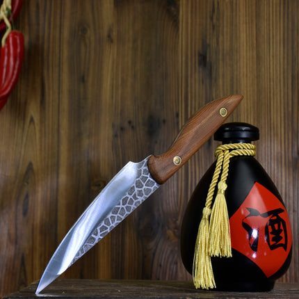 Ice Crack Fruit Knife Boning Knife With Rosewood Handle 14.5cm Blade