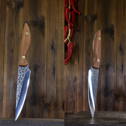 Ice Crack Fruit Knife Boning Knife With Rosewood Handle 14.5cm Blade
