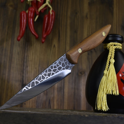 Ice Crack Fruit Knife Boning Knife With Rosewood Handle 14.5cm Blade