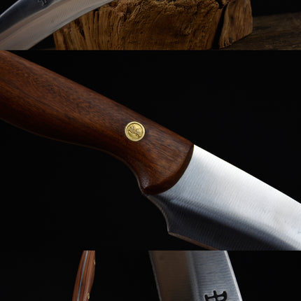 Fruit Paring Knife With Rosewood Handle And Brass Fittings 7Cr17MOV