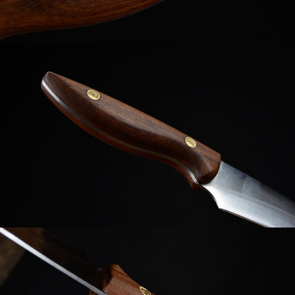 Fruit Paring Knife With Rosewood Handle And Brass Fittings 7Cr17MOV
