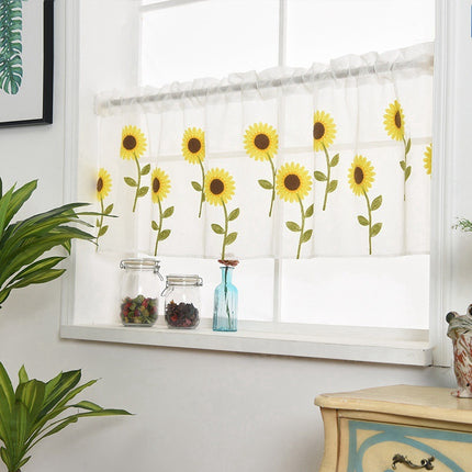 Peekaboo Studio Explosion Style Daisy Embroidered Curtain - Elegant Wi
