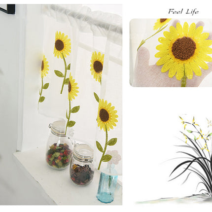 Peekaboo Studio Explosion Style Daisy Embroidered Curtain - Elegant Wi