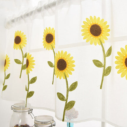 Peekaboo Studio Explosion Style Daisy Embroidered Curtain - Elegant Wi