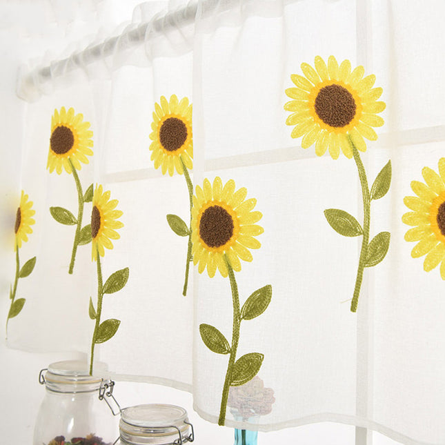 Peekaboo Studio Explosion Style Daisy Embroidered Curtain - Elegant Wi