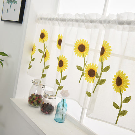 Peekaboo Studio Explosion Style Daisy Embroidered Curtain - Elegant Wi