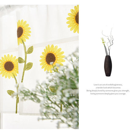 Peekaboo Studio Explosion Style Daisy Embroidered Curtain - Elegant Wi