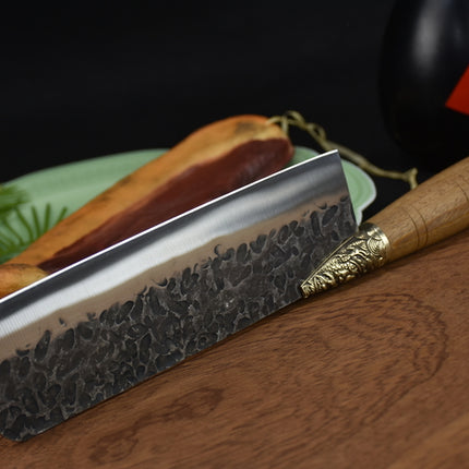 7Cr17Mov Small Kitchen Knife With Rosewood Handle And Copper Fittings 31cm
