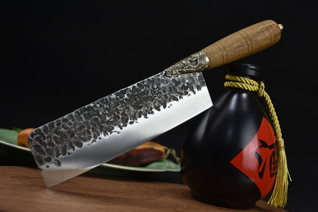 7Cr17Mov Small Kitchen Knife With Rosewood Handle And Copper Fittings 31cm