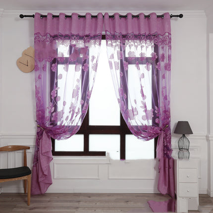 Peony Jacquard Burnt-Out Sheer Curtain | 5 Colours, 3 Heading Types