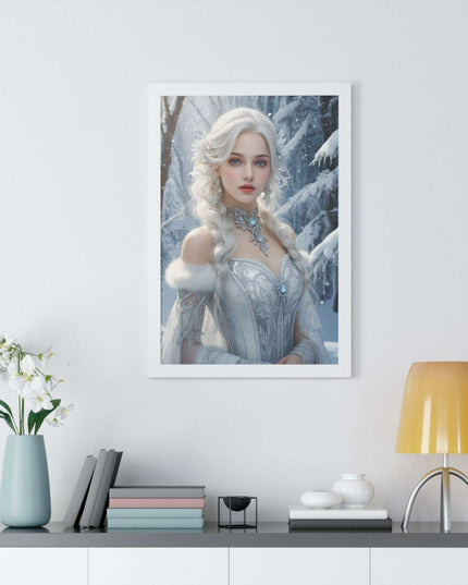 Winter Wonderland Puppy Framed Gaming Art - Sustainable Decor for Your Home