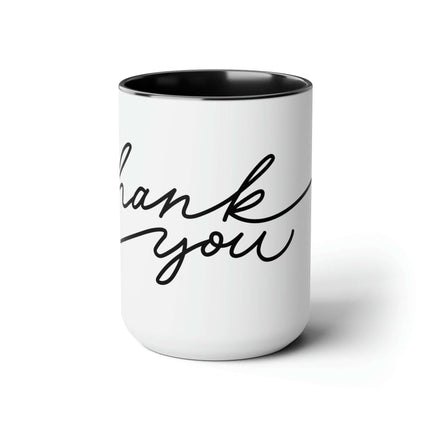 Elegant Two-Tone Ceramic Coffee Mugs - 15oz from the Elite Enigma Collection