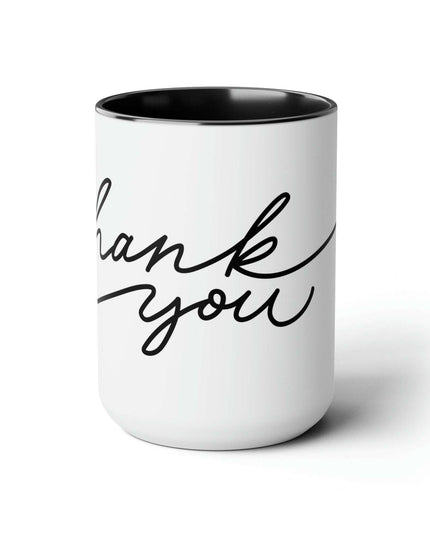 Elegant Two-Tone Ceramic Coffee Mugs - 15oz from the Elite Enigma Collection