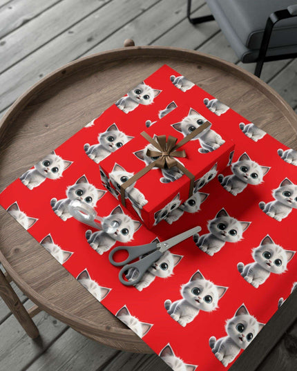 Customized Cat-Inspired Eco-Conscious Gift Wrapping Paper Set in Three Sizes