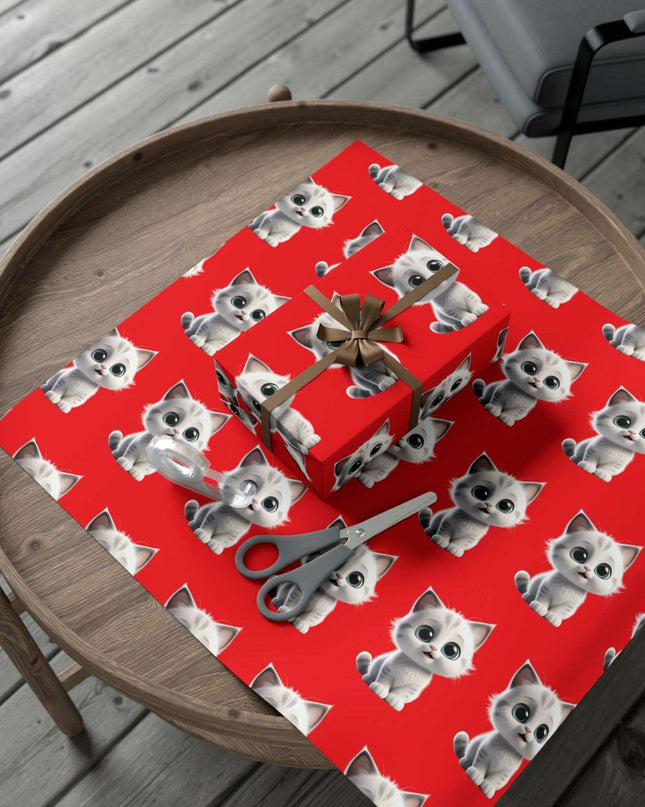 Customized Cat-Inspired Eco-Conscious Gift Wrapping Paper Set in Three Sizes